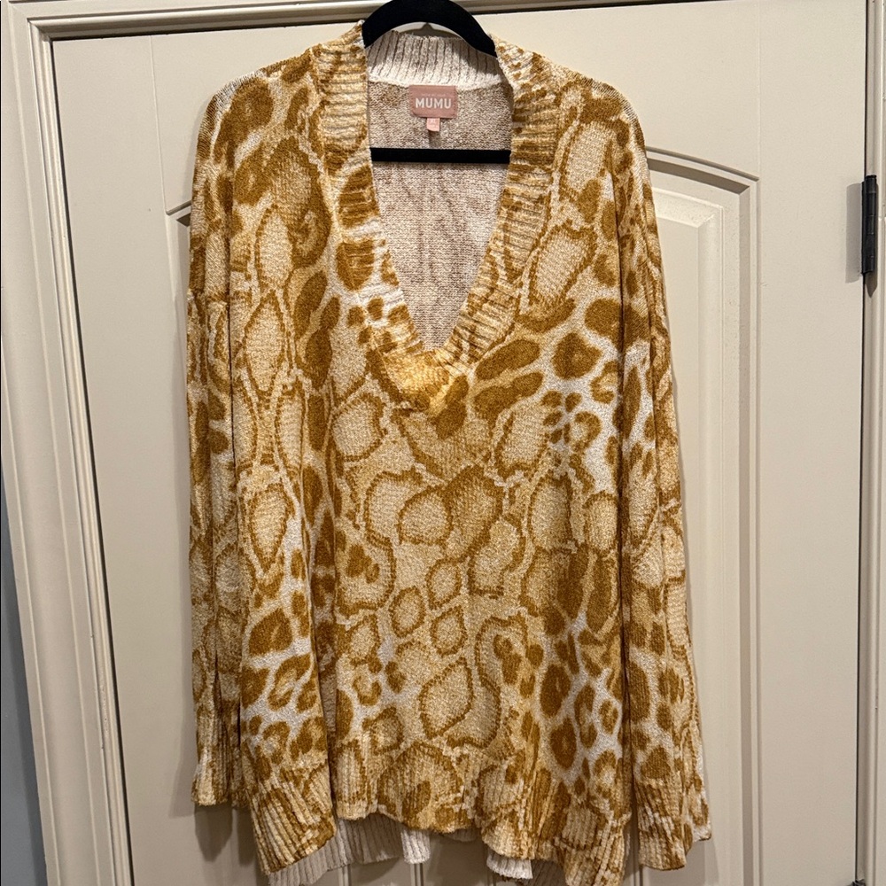 Show Me Your MuMu Gold and Cream Knit Sweater
